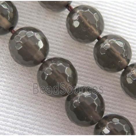 Smoky Quartz Beads, faceted round