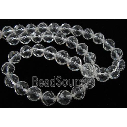 Natural Clear Quartz Bead, faceted round