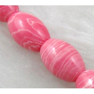 red stripe Gemstone bead, Rice