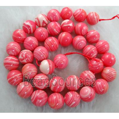 red stripe Gemstone bead, Round