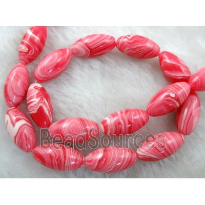 red stripe Gemstone bead, rice