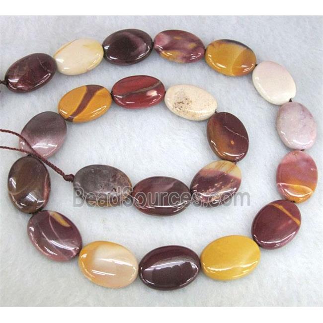 Mookaite stone Beads, flat oval