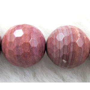 faceted round Rhodonite gemstone beads