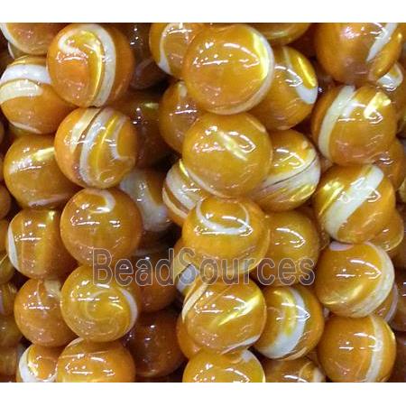 natural Tridacna Shell Beads, round, golden