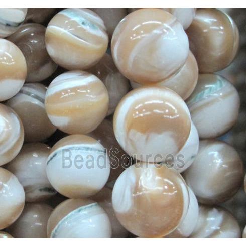 natural Tridacna Shell Beads, round