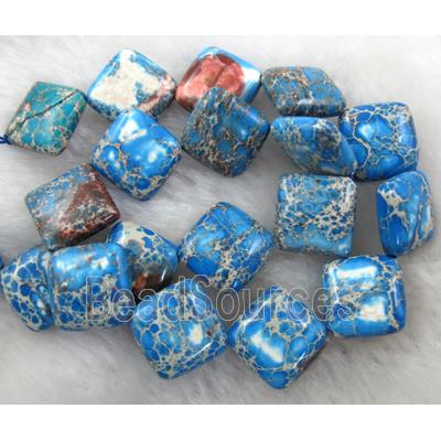 Blue Sea Sediment Jasper Beads Square Conner-Drilled