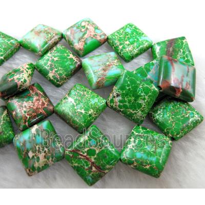 Green Sea Sediment Jasper Beads Square Conner-Drilled