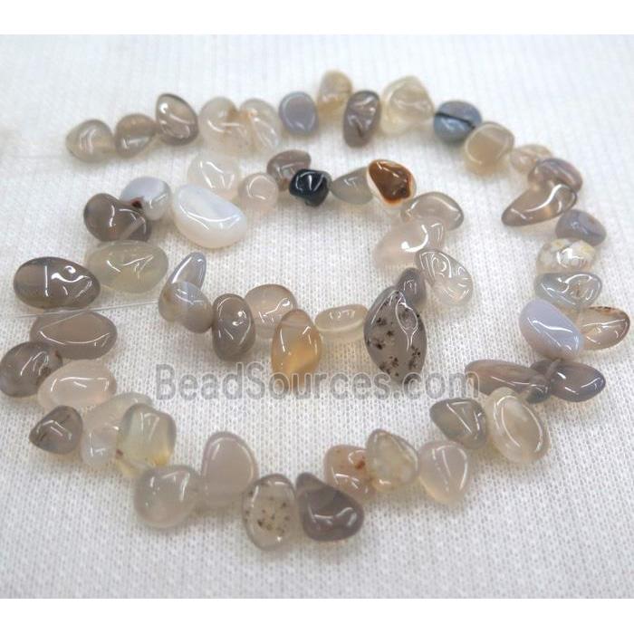 gray agate chip beads, freeform