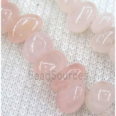 rose quartz chips bead, freeform