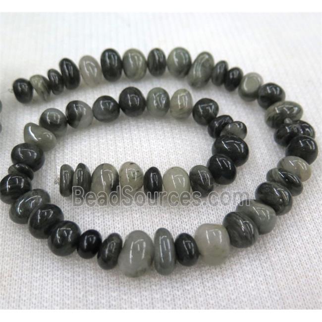 Seraphinite chip beads, freeform