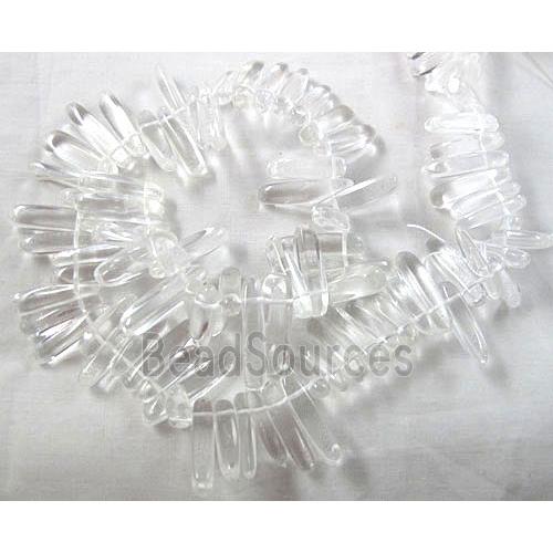 Synthetic Clear Quartz beads, Erose Chip