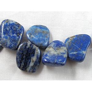 Lapis Lazuli beads, freeform Chip, Top-Drilled