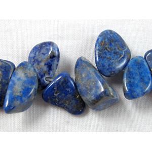 Lapis Lazuli beads, freeform Chip, Top-Drilled