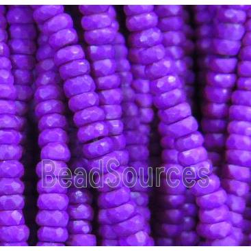 purple Turquoise beads, faceted rondelle, synthetical