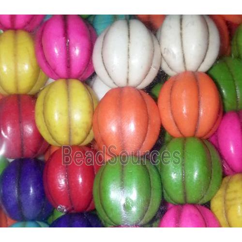 synthetic Turquoise pumpkin beads, mixed color