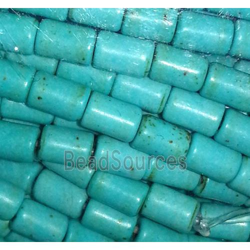 blue turquoise tube beads, synthetical