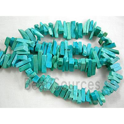 Chalky Turquoise beads, freeform, blue treated