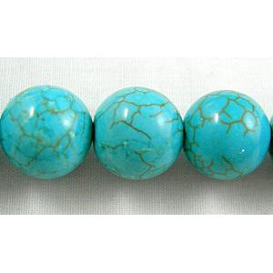 blue Assembled Turquoise beads, round