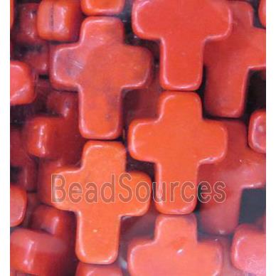 orange synthetic Turquoise cross beads