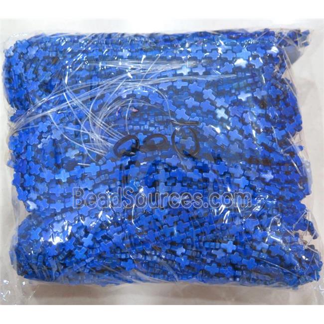 royalblue synthetic Turquoise cross beads