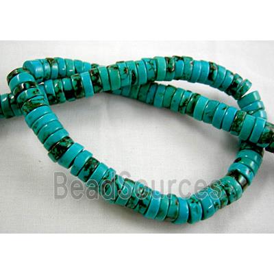 Chalky Turquoise beads for bracelet, Heishi beads