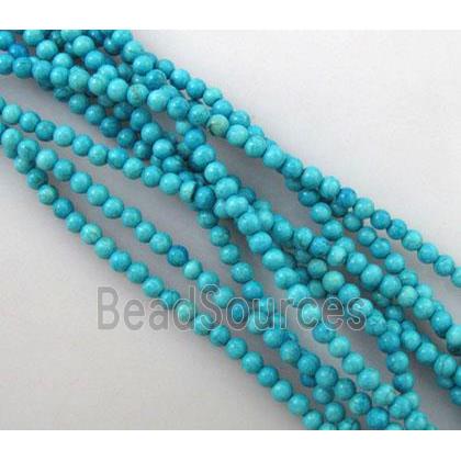 Chalky Turquoise Beads, stabilized, round