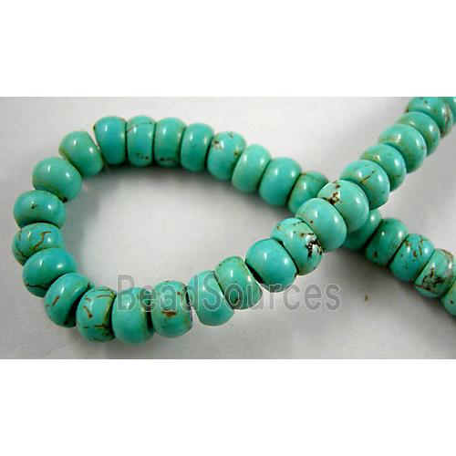 Chalky Turquoise rondelle beads