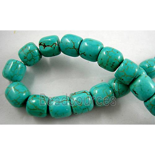 Chalky Turquoise barrel beads