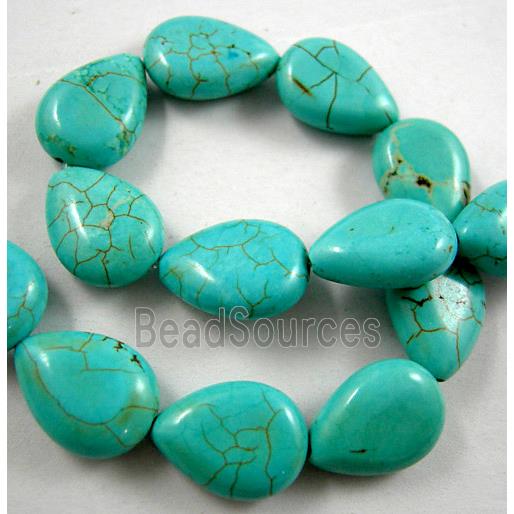 chalky Turquoise teardrop beads