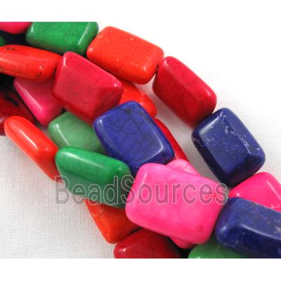 Chalky Turquoise beads, Stabilized, mixed color