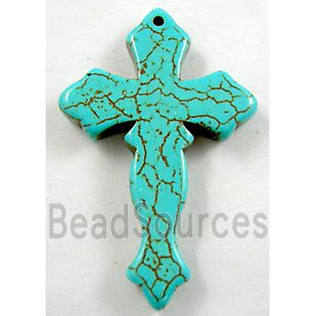 Chalky Turquoise Cross Pendant