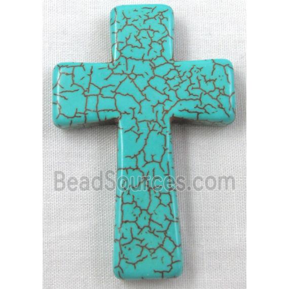 Chalky Turquoise, stabilized, Crosses Pendant