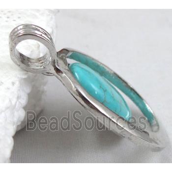 Chalky Turquoise, stabilized,  Pendant