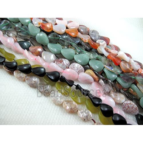 Natural Twist Leaf Gemstone bead, mix color