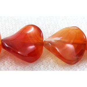 Natural Twist Coin red Agate beads