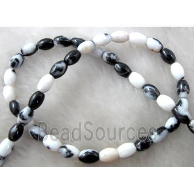 Natural Zebra Jasper barrel beads