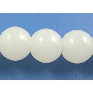 round Glass Beads, Milk White