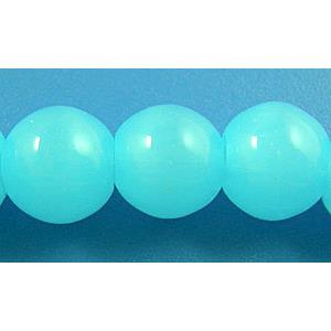 Round Glass Beads, Aqua