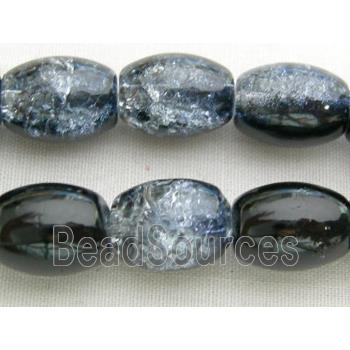 Crackel Oval Glass Beads