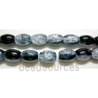 Crackel Oval Glass Beads