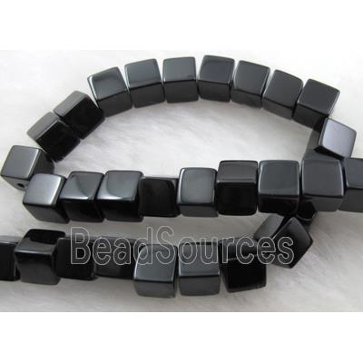 Jet Glass Beads, Cube