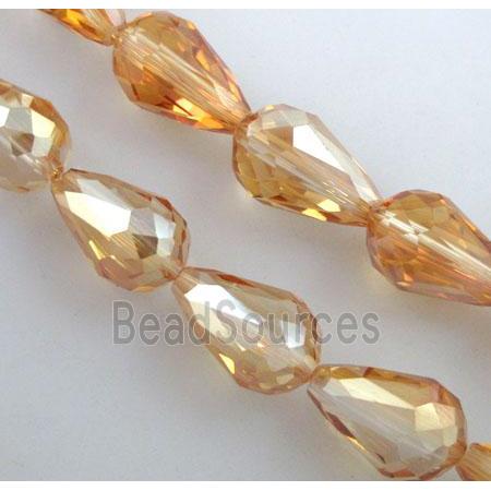 chinese crystal glass bead, faceted drip