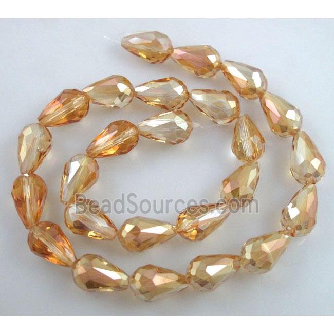 chinese crystal glass bead, faceted drip