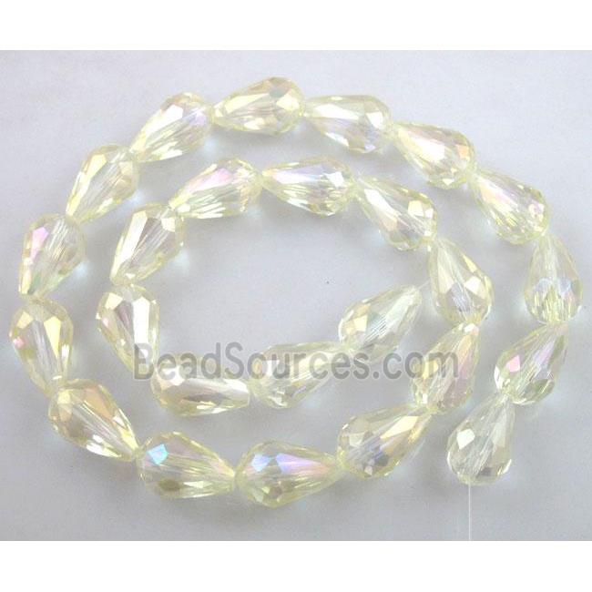 chinese crystal glass bead, faceted drip