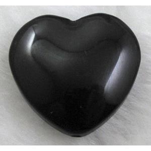 Jet Heart Glass beads