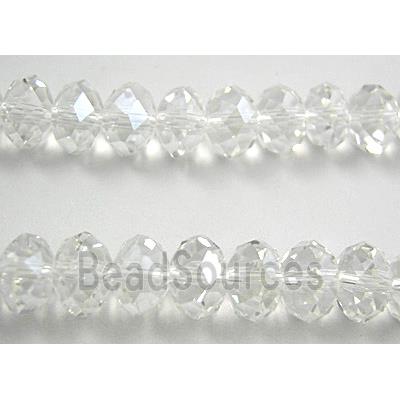 Chinese Crystal Beads, Faceted Rondelle, Clear