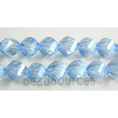 Chinese Crystal Beads, Twist, Blue