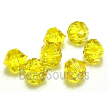 Chinese Crystal Beads, bicone, yellow