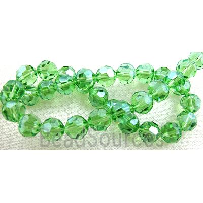 Chinese Crystal Beads, Faceted Round, Green