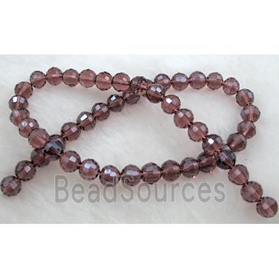 Glass Crystal Beads, faceted round, purple